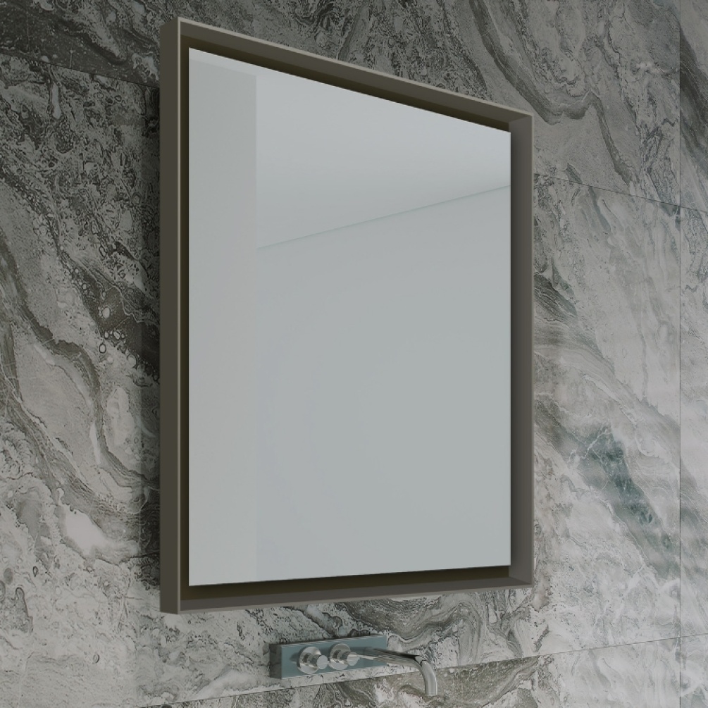 Close up product lifestyle image of Origins Living Brooklyn Brushed Bronze Rectangular Mirror